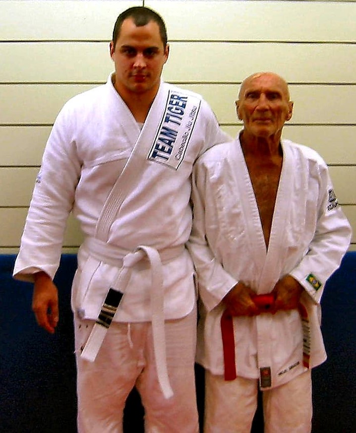 Two men wearing a taekwondo outfit